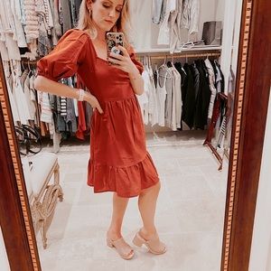 NWT ASOS puff sleeve, lace back, peplum dress